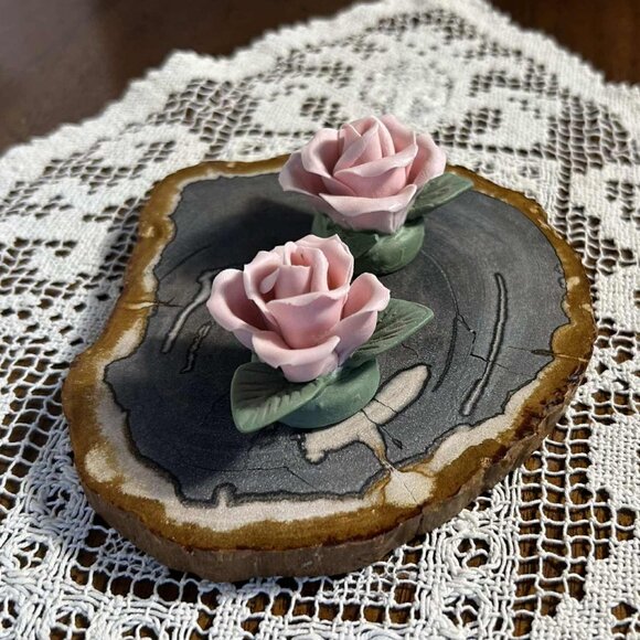 Vintage Bernie Cappelli - ceramic Pink Roses - Picture 1 of 10